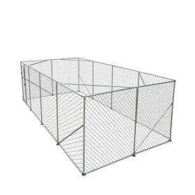 10' x 20' Outdoor Dog Kennel Playpen, Outdoor Dog Runner, Pet Exercise House, Lockable Gate, 6' Chain-Link Fence, TMG-DCP1020