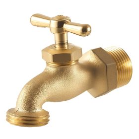 VEVOR Hose Bibb, 3/4" MIP x 3/4" MHT Connection, Multi-Turn Garden Valve, Heavy Duty Brass Hose Bib, Outdoor Water Faucet Spigot