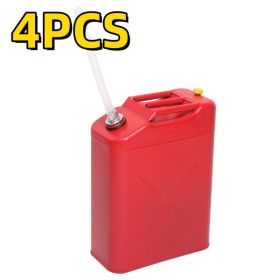 4PCS 20L Standard Cold-rolled Plate Petrol Diesel Can Gasoline Bucket with Oil Pipe Red
