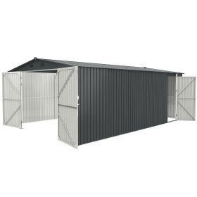 Outdoor Storage Shed 20x13 FT, Metal Garden Shed Backyard Utility Tool House Building with 2 Doors and 4 Vents for Car,Truck,Bike, Garbage Can,To