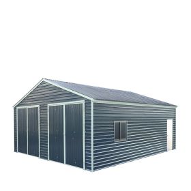 26' x 30' Metal Garage Shed, 9' High Double Front Doors, 14' Peak, 780 Sq-Ft TMG-MS2630