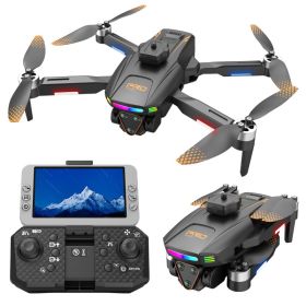 2026 New Foldable Four-axis Aerial Photography Drone X01 With 4.5-inch Independent Display, Equipped With Dual Camera, WIFI USB Charging, Remote (Option: Black)