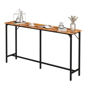 71-Inch Bar Table (Brown) - 209 Lbs Capacity Pub Height Table With Durable MDF Top & Metal Frame, Ideal For Kitchen/Bar Counte (Option: Defaulttitle)